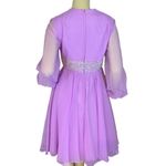 VINTAGE 1960'S JACK BRYAN BY DUPUIS ORCHID PURPLE CHIFFON BEADED COCKTAIL DRESS Photo 5