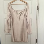 Princess Polly Elegant Cream Off-Shoulder Dress Photo 8