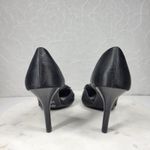 Fioni Dress Pumps Womens 8.5 Black Satin Rose Stiletto High Heels Formal Photo 5