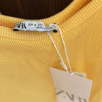 ZARA NWT  Yellow Ribbed Bodysuit Photo 4