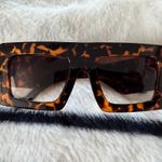 RBW Oversized Sunglasses Wide Arm Square Stylish Leopard Color Brown Photo 1