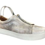Frye  Sneakers Womens 10M Lena Zip Low Top Rose Gold Metallic Leather Slip On Photo 0