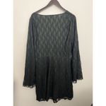 Hot Topic Black Green Lace-Up Hanky Hem Long Bell Sleeve Witchy Dress Mall Goth Grunge XL Photo 6