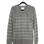 Current/Elliott  Lightweight Gray Silver Metallic Stripe Sweater Crewneck Sz‎ 1 Photo 0