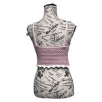 Sweet Republic Pink Crochet Crop Top Size S | Open Knit Boho Hippie Cottegecore Photo 4