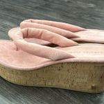 Veronica Beard  Cork Platform Wedge Flip Flop Sandal in Pink Suede Photo 1