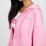Mayfair Group  Boundaries Are Hot Oversized Zip Up Hoodie in Pink Small Medium Photo 4