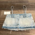 ZARA  Crop Denim Jean Spaghetti Strap Top - NWT Photo 2