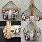 Coach 44837 Julia Outline OP Art Lilac Sateen Pouch Small Purse Shoulder Handbag Photo 11