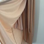 Ivy City Co. Lillie Dress in Champagne Velvet Faux Wrap Tie Waist Modest Size S Tan Photo 10