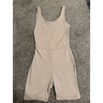 Women's Faded Rose Taupe Sleeveless Romper with Cutout Size S Photo 1