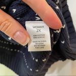 Westport  Blue Striped Knit Pullover Sweater Womens 2X NWT Preppy V Neck Fall Photo 5