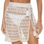 Ramy Brook New Sloan Metallic Knit Cover-Up Skirt Sz Large Swim Summer Gold Photo 0