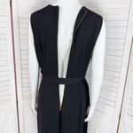 Calvin Klein Gold Button Tab Shoulders Belted Wide Leg Jumpsuit Black 6 Photo 7