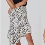 Anthropologie Maeve Black and White Cherry Flounced Asymmetrical Skirt Large New Photo 4