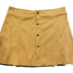 Fashion Union Faux Suede Fall Mini Skirt Button Down A Line Western Brown Camel Photo 0