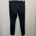 American Eagle  Women’s Black Denim Distressed Jegging Size 4 SHORT Photo 4