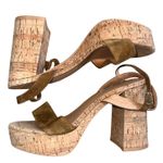 Bibi Lou Women's Brown Suede & Cork Strappy Platform Heel Sandals EU37/ US7 NWOT Size 7 Photo 3