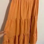 Charlie Holiday  Orange Tiered Linen Maxi Dress size Small Photo 8