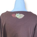 Vintage Breckenridge Cardigan Top Brown Fall Leaves Floral Detail Animal Print Size M Photo 5