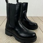 H by Halston H Halston Rio Lug Sole Tall Chelsea Boots US6/EUR36.5 Black Vegan Leather $125 Photo 0