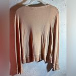 Moth Sweater Scoop neck lightweight crochet sleeve details ballet core Tan L Size L Photo 4