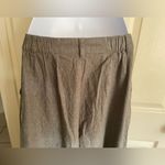 ASOS  DESIGN linen wide leg pant with asymmetric fly in olive green Photo 3