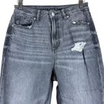 American Eagle  Mom Jeans Womens 2 Gray Distressed High Rise Rigid Grunge 90s Photo 4