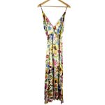 Alice + Olivia Samantha Silk Blend Floral Burnout Wrap Maxi Dress US 10 Photo 2