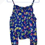 Romeo + Juliet Couture Women's Floral Print Blue Off The Shoulder Top M Photo 0