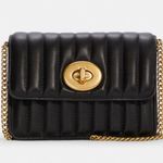 Coach X Jennifer Lopez with Linear Quilting Black Leather Cross Body Bag Photo 8