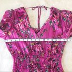 WAYF  Pink Floral Long Sleeve‎ Mini Dress Cocktail Party Low Back Satin XS New Photo 11