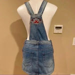 Forever 21 overall dress embroidered blue Small Photo 6