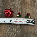 Metal Christmas Bow Earrings and Brooch Sparkle‎ and Shine in Any Light Red Photo 6