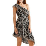 Love Shack Fancy Pamela Dress One Shoulder Eyelet Lace Black Tan Size Small Photo 1