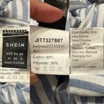 SheIn Blue White Ruffle Trim Tie Backless Striped Dress Medium New Photo 6