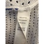 Chico’s Weekends Hoodie Cardigan Size 1 M Blue White Leaf Print Zip Cotton Photo 6