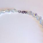 Vintage Glass NECKLACE 15” Aurora Borealis Iridescent Faceted Beads Silver Photo 2