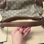 Liz Claiborne baguette shoulder purse with monogrammed pattern crescent shape Photo 15
