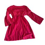 lilka anthropologie Red Wrap Dress Size Small Eyelet Pockets Cotton Casual Photo 3