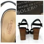 Crown Vintage Women's Vegan Leather Black Bolero Block Heel Sandals Size 7.5 Photo 10