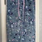 Disney  Pajama Pants Womens Juniors Large Blue Stitch Velour Sleepwear Loungewear Photo 0