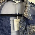 NWT Adore Denim Jacket W/Sheer & Gold Animal Print NWOT Sz S Blue bbz Photo 5