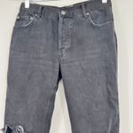 Free People We The Free Women’s Size 25 Black Denim Crop Distressed Jeans Raw Hem Hi-Rise Photo 7