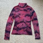 Anthropologie Mesh Sheer Turtleneck Fitted Long Sleeve Top Pink Purple XS Photo 2