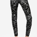 EXPRESS Womens Black Sequin Rocker Grunge Nightout Leggings Pants Size Small Photo 0