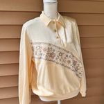 Teddi vintage grandma long sleeve sweater size large floral yellow Photo 1