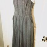 Bebop Chevron Stripe Crop Jumpsuit Black White Junior S Photo 2