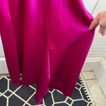 XScape Women's Size 6 Magenta Satin Gown Rose Applique Formal Dress Photo 11