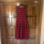 Ms. Paquette Women's Jumper Dress Size Large Red Plaid Wool Blend USA Vintage Photo 1